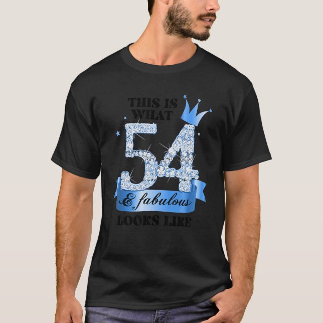 T-shirt 54 & Fabulous I Blue White Party Group Candid Phot (Devant)