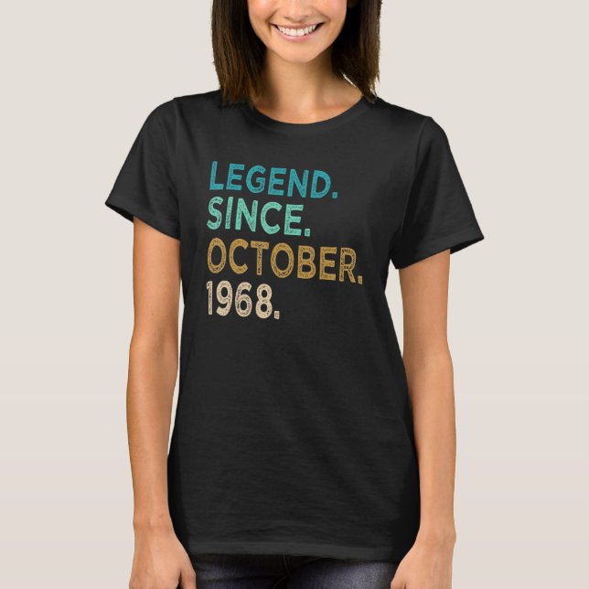 T-shirt 54 Years Old Legend Since October 1968 (Devant)