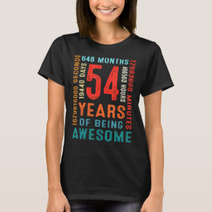 T-shirt 54e anniversaire 54 ans 54 ans d'être Awesom
