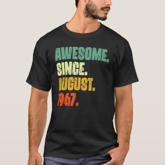 T-shirt 55 Ans Awesome Depuis Août 1967e Anniversaire