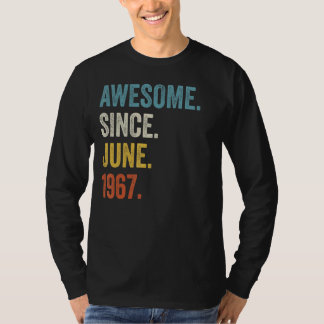 T-shirt 55 Ans Awesome Depuis Juin 1967 55e Anniversaire