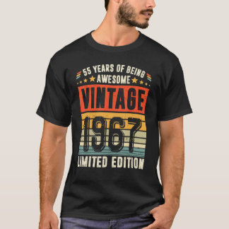 T-shirt 55 ans Vintage 1967 55e anniversaire 4