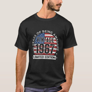 T-shirt 55E Anniversaire Cadeaux Hommes Vintage 1967 55 An