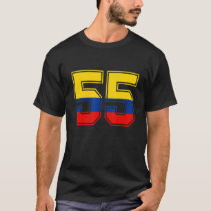 T-shirt 55e anniversaire Colombien 55 ans âge Numéro 55 Co