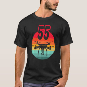 T-shirt 55e Anniversaire I Télécommande Rétro Drones Avec 