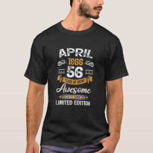 T-shirt 56 Ans Vintage Magnifique Avril 1966 56E Anniversa