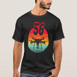 T-shirt 56e Anniversaire I Télécommande Rétro Drones Avec