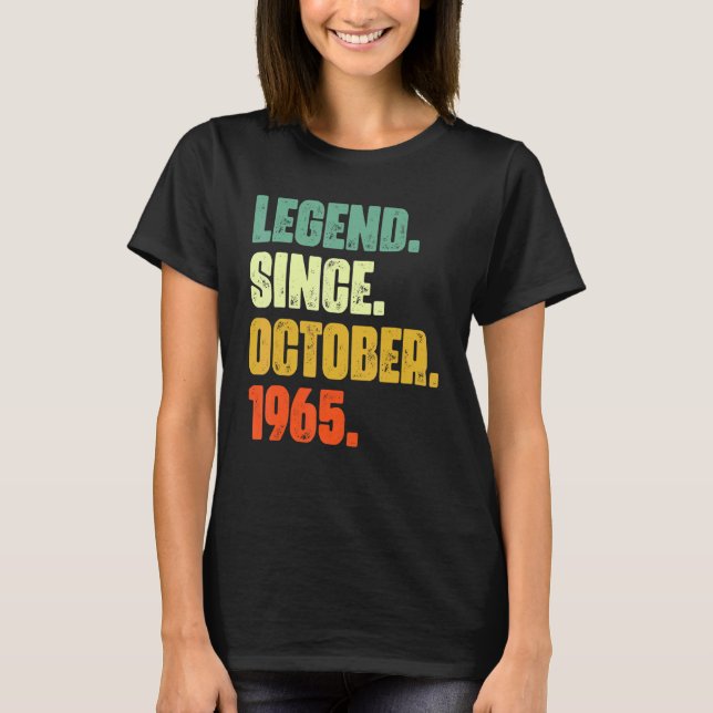 T-shirt 57 Years Old Legend Since October 1965 (Devant)