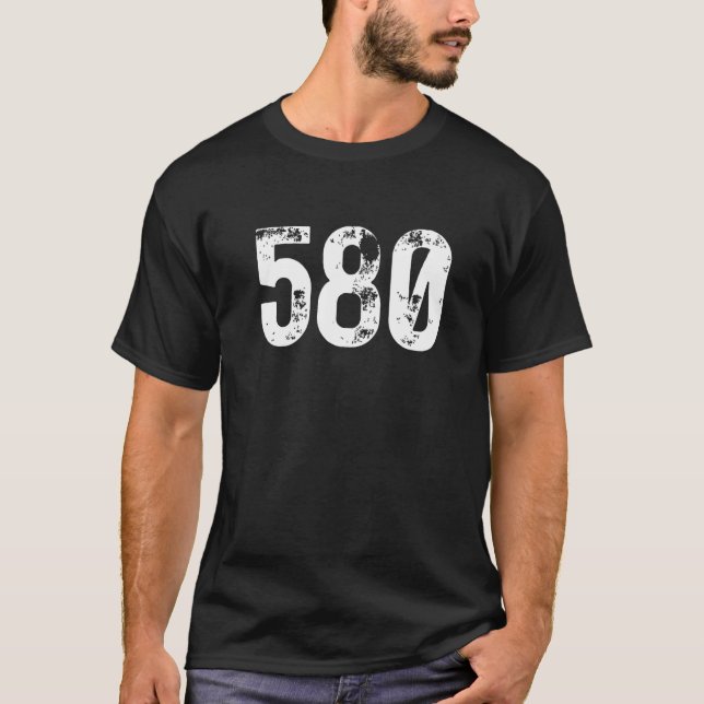 T-shirt 580 Indicatif régional Lawton OK Indicatif régiona (Devant)