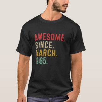 T-shirt 58 Ans Awesome Depuis Mars 1965 58e Anniversaire