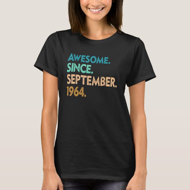 T-shirt 58 Ans Awesome Depuis Septembre 1964 58th 2 (Devant)