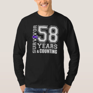 T-shirt 58 Ans Survivant Je Porte Violet Ruban Lupus Aware