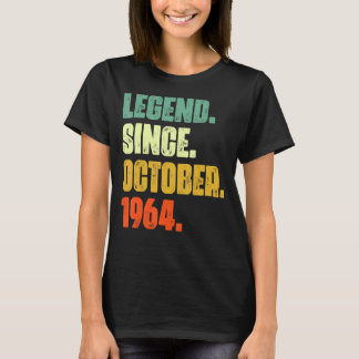 T-shirt 58 Years Old Legend Since October 1964 58th Birth