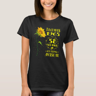T-shirt 58e anniversaire 58 ans Ancien Tournesol Amour Né 