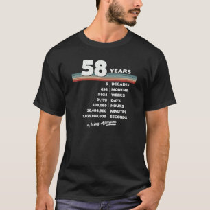 T-shirt 58e anniversaire Vintage 58 ans Retro 696 mois