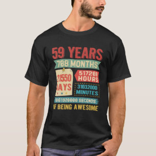 T-shirt 59 Ans 59E Anniversaire Décorations Bda