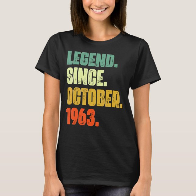 T-shirt 59 Ans Légende depuis octobre 1963 59e naissance (Devant)