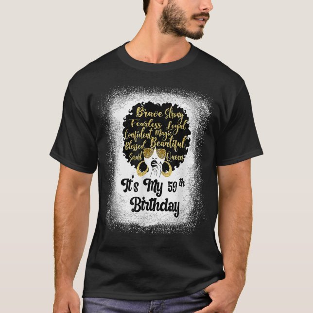 T-shirt 59 Ans Leopard Melanin Fille C'Est Mon Anniversair (Devant)