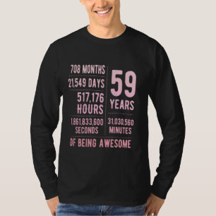 T-shirt 59e anniversaire Hommes Femmes Funny 59 ans