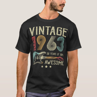 T-shirt 59e Birthday Womens Mens Vintage Awesome 1963 Gui