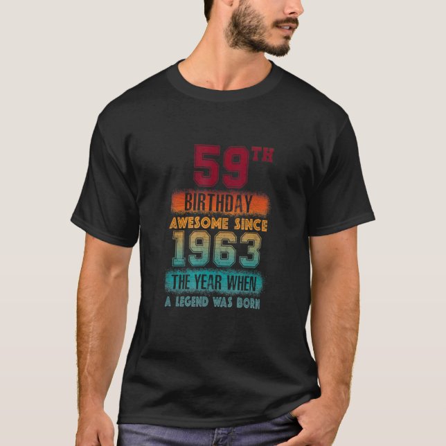 T-shirt 59ème anniversaire fête stupéfiant depuis 1963 59  (Devant)
