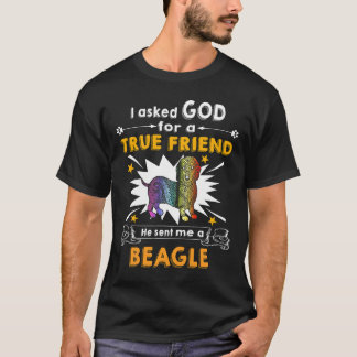 T-shirt 5 A demandé à Dieu - Vrai Ami - Un Beagle