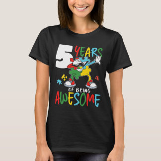 T-shirt 5 Anniversaire Autiste Garçon Fille Autisme Aware