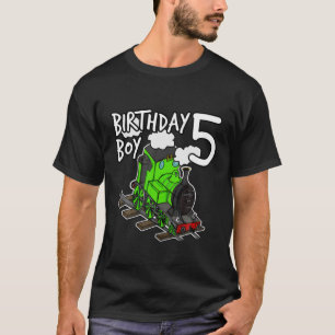 T-shirt 5 Anniversaire Train À Vapeur Trains Locomotive 5 