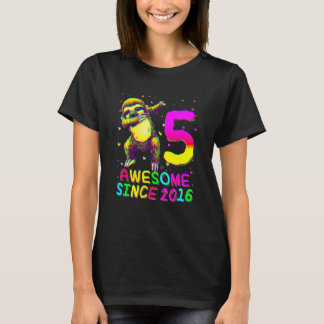 T-shirt 5 ans Anniversaire Sloth Dabbing 5e anniversaire S