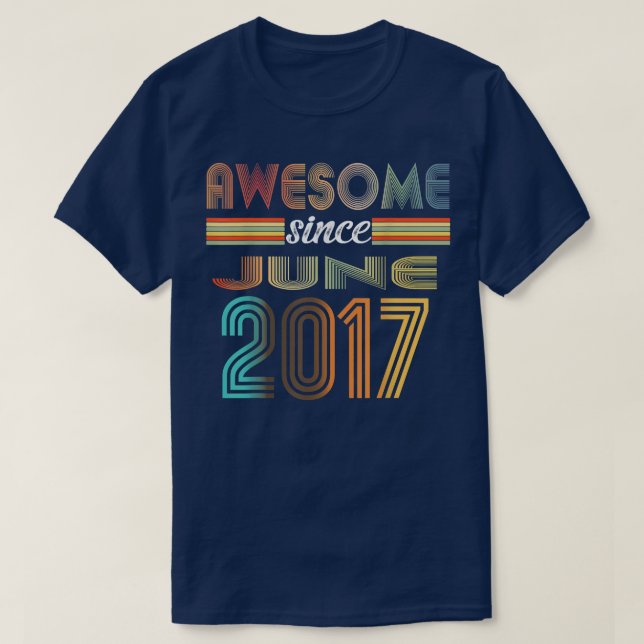T-shirt 5 Ans Awesome depuis Juin 2017 5e Anniversaire  (Design devant)