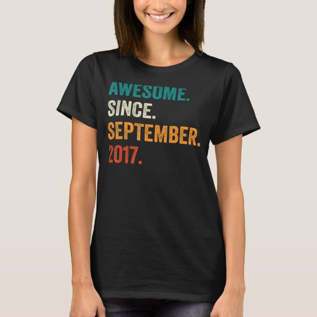 T-shirt 5 Ans Awesome depuis Septembre 2017 5e Birt (Devant)