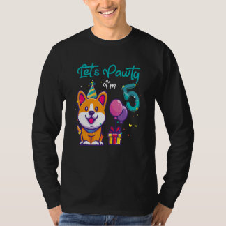 T-shirt 5 Ans Chien de Corgi 5e Anniversaire Sortons