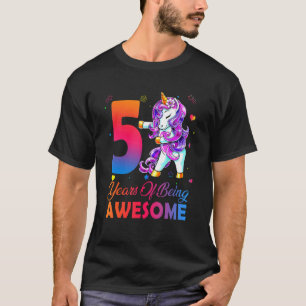 T-shirt 5 ans d'être génial Unicorn Flossing depuis 20