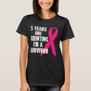 T-shirt 5 ans et compter Je suis un survivant Cancer du se
