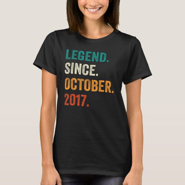 T-shirt 5 Ans Légende depuis Octobre 2017 5e Anniversaire (Devant)