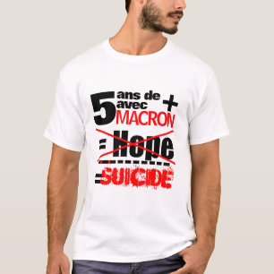 T-shirt 5 ans + Macron = SUICIDE - Tete pour hommes blancs