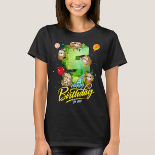 T-shirt 5 ans Sloth Anniversaire fille 5e filles Ados Slo