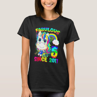 T-shirt 5 Ans Unicorn 5e Anniversaire Unicorn Girl Sinc