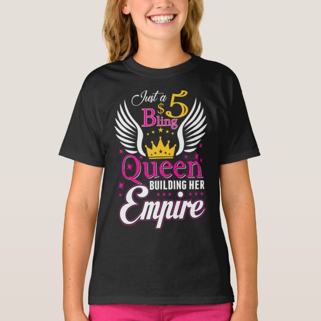 T-shirt 5 Bling Queen pour femmes Dames Paparazzi (Devant)