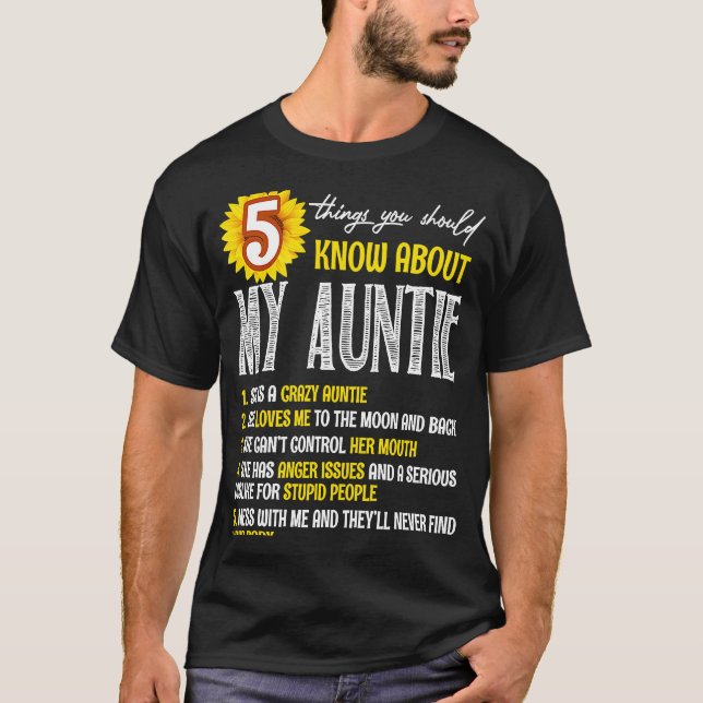 T-shirt 5 Choses À Connaître Sur Ma Tante Tournesol (Devant)