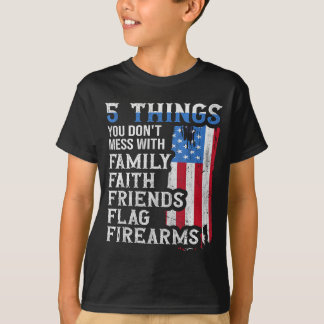 T-shirt 5 choses à ne pas toucher pour l'Américain fier et