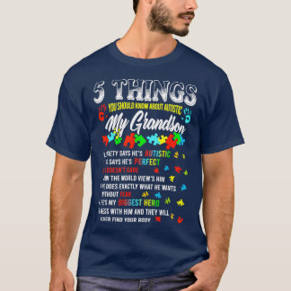 T-shirt 5 Choses Que Vous Connaissez Sur L'Autiste Grandso