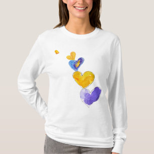 T-shirt 5 Coeurs d'amour Tour violet jaune bleu