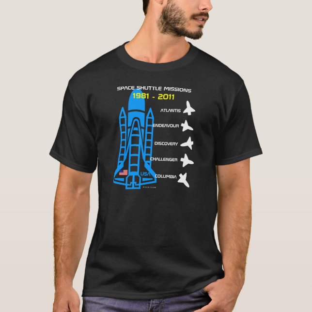 T-shirt 5 de missions d'une navette spatiale de (Devant)
