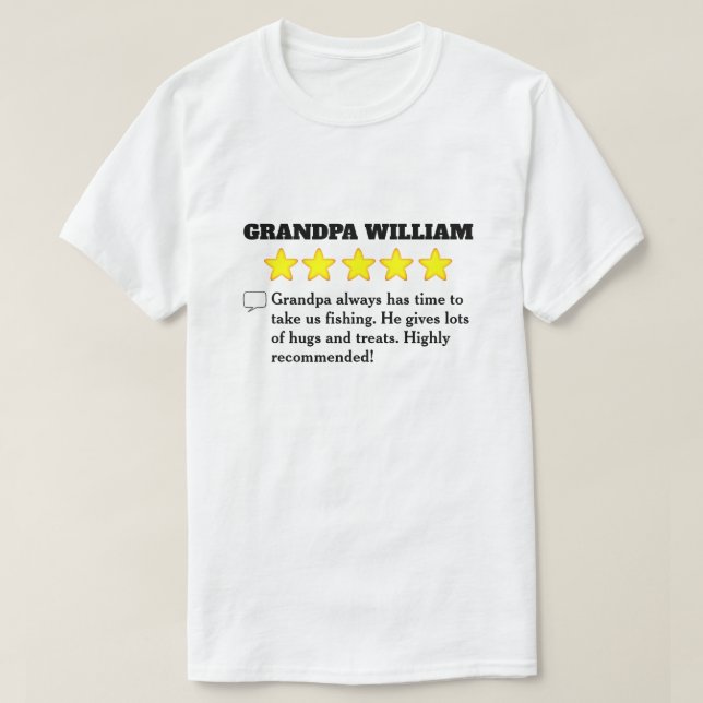 T-shirt 5 Étoiles Grandpa Review (Design devant)