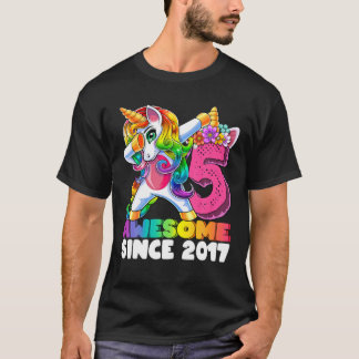 T-shirt 5 Magnifique Depuis 2017 Dabbing Unicorn 5E Annive