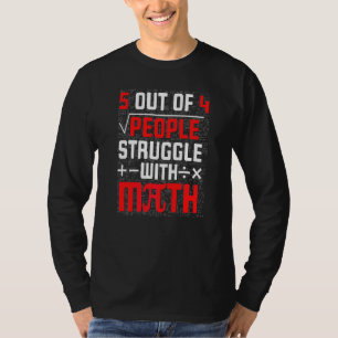 T-shirt 5 personnes sur 4 luttent  Prof de maths Élève