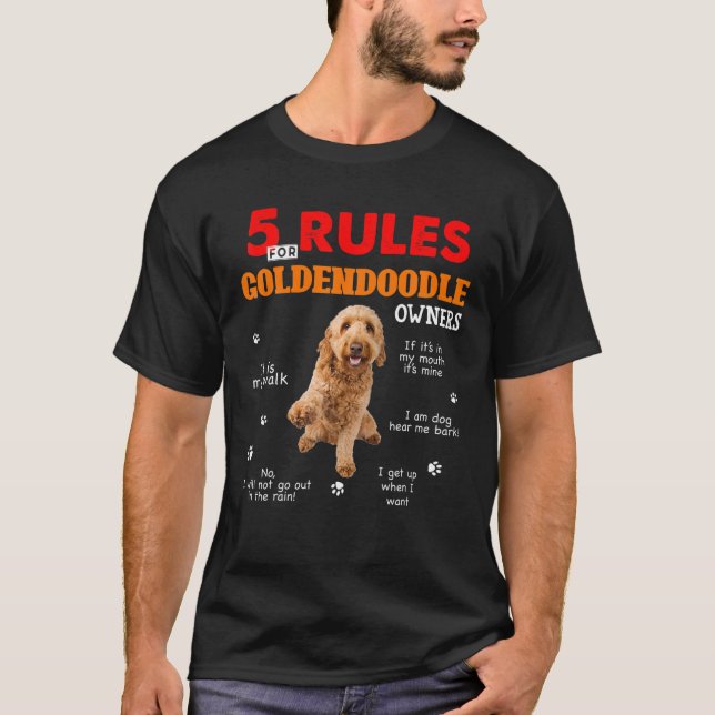 T-shirt 5 Règles Pour Les Propriétaires De Goldendoodle (Devant)