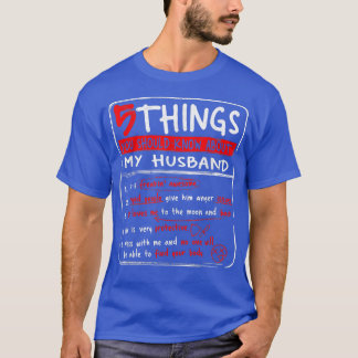 T-shirt 5 Things You Should Know About My Husband Wife Gif