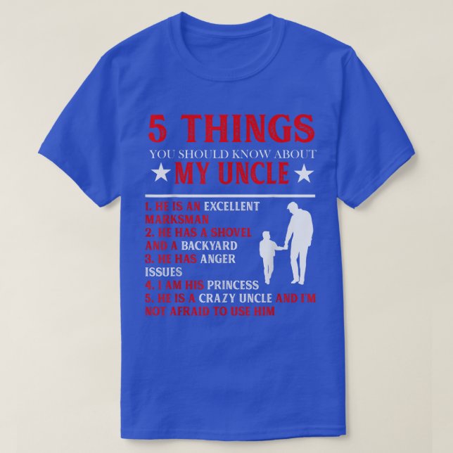 T-shirt 5 Things You Should Know About My Uncle Happy Fath (Design devant)
